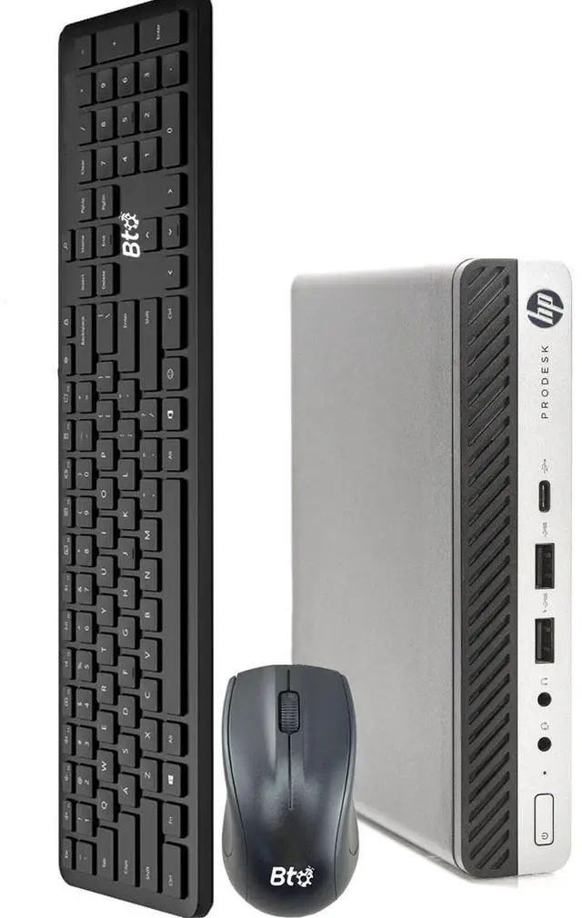 Main image of HP 600 G4 Desktop Mini PC, Intel Core i5-8th, 16GB DDR4 RAM, 256GB SSD, Wi-Fi, Wireless Keyboard and Mouse, Intel UHD Graphics 630, Windows 11 Pro, Offices and Casual Computing, Desktop PC (Renewed)