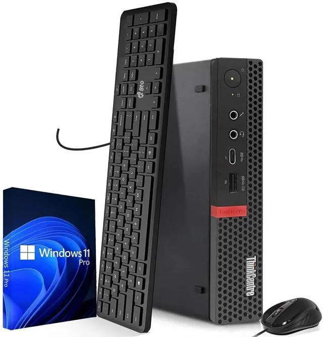 Main image of Lenovo M920x Desktop Mini PC, Intel Core i5-8th, 32GB DDR4 RAM, 256GB SSD, WiFi, Wired Keyboard and Mouse, Intel UHD Graphics 630, Windows 11 Pro, Offices and Casual Computing, Desktop PC (Renewed)