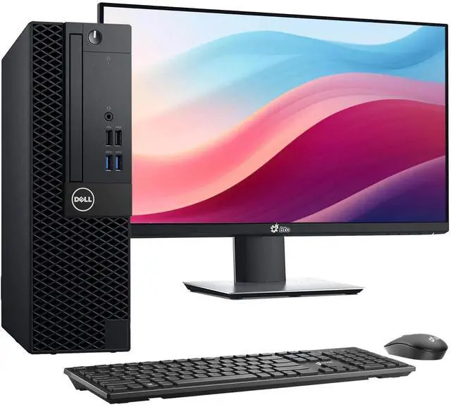 Main image of DELL 3050 Desktop PC, Intel Core i5-7500, 32GB RAM,128GB SSD, Wi-Fi, Wireless Keyboard and Mouse, Intel HD Graphics 630, 24 Inch LED Screen, Windows 11 Pro, Offices and Casual Meeting(Refurbished)