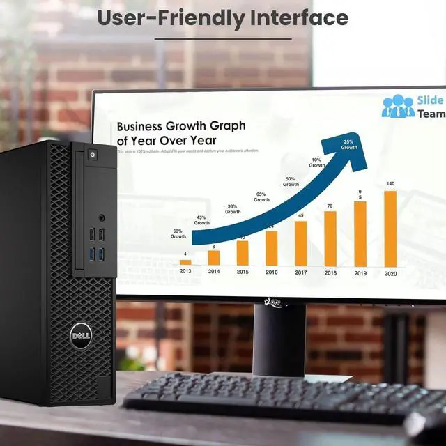 Alt view image 6 of 6 - DELL Precision 3420 Desktop PC, Intel Core i5-6500, 16GB DDR4 RAM, 128GB SSD, Wi-Fi, Keyboard and Mouse, Intel HD Graphics 530, Windows 11 Pro, Home and Offices, Desktop PC (Renewed)