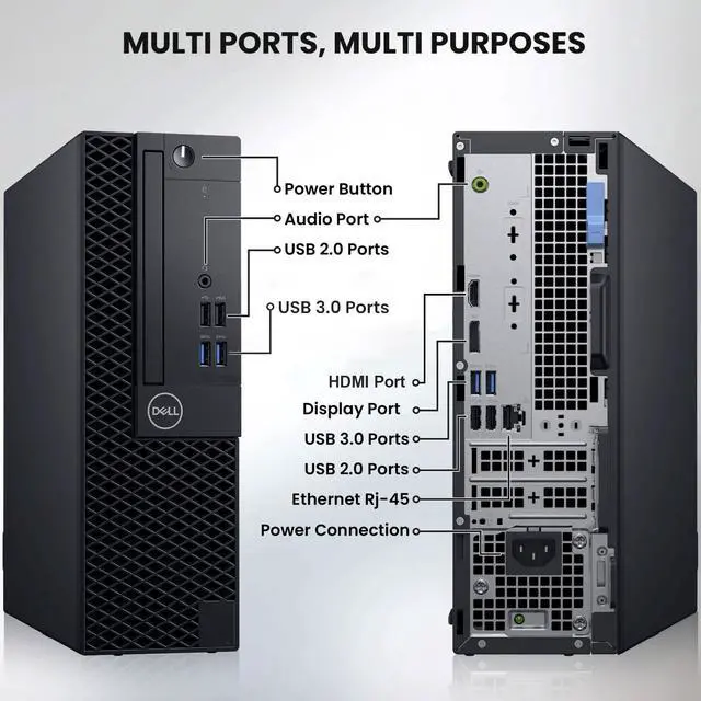Alt view image 2 of 6 - Dell OptiPlex 3070 Desktop PC | Intel Core i5-9500 | 16GB DDR4 RAM | 512GB SSD | Windows 11 Pro |Built-in Wi-Fi | Keyboard & Mouse | Intel UHD Graphics 630 | Home & Office | 24 Inch LED Monitor