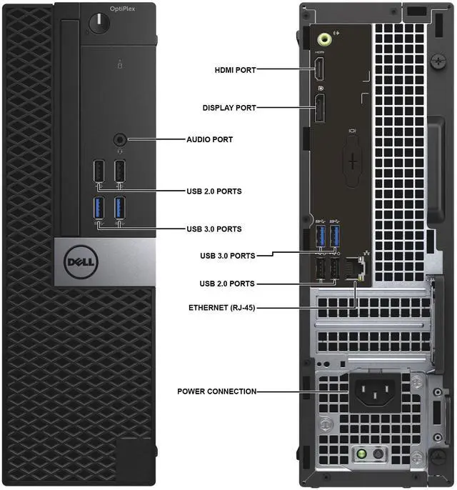 Alt view image 2 of 6 - Dell OptiPlex 3040 Desktop PC | Intel Core i5-6500 | 16GB RAM | 128GB SSD + 500GB HDD | Windows 11 Pro | Wi-Fi | Keyboard & Mouse | Intel HD Graphics 530 | Home & Office | 24 Inch LED Monitor