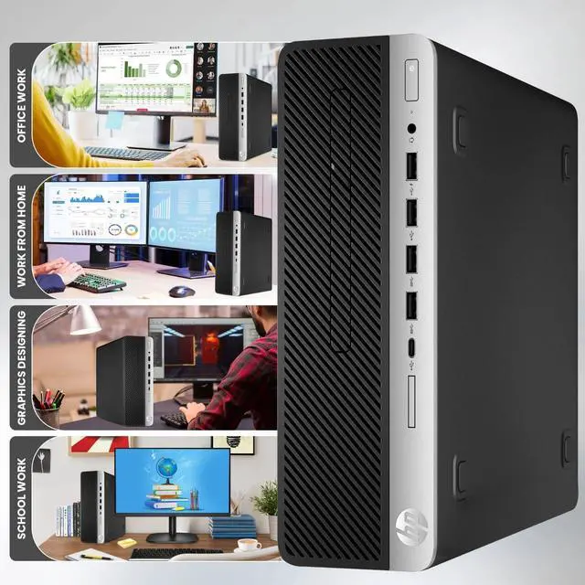 Alt view image 5 of 5 - HP 600 G4 Desktop PC | Intel Core i7-8700 | 16GB DDR4 RAM | 256GB SSD + 1TB HDD | Windows 11 Pro | Wi-Fi | Keyboard & Mouse | Intel UHD Graphics 630 | Office and Casual Meeting (Refurbished)