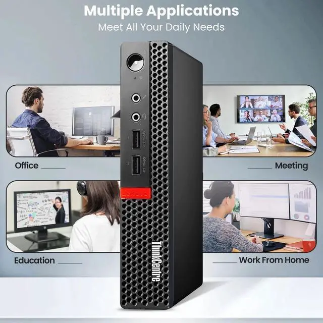 Alt view image 6 of 6 - Lenovo ThinkCenter M710q Desktop Mini PC | Intel Core i5-7500T | 8GB DDR4 RAM | 256GB SSD | Windows 11 Pro | Wi-Fi | RGB Keyboard & Mouse | Intel HD Graphics 630 | 24 Inch LED Monitor (Refurbished)