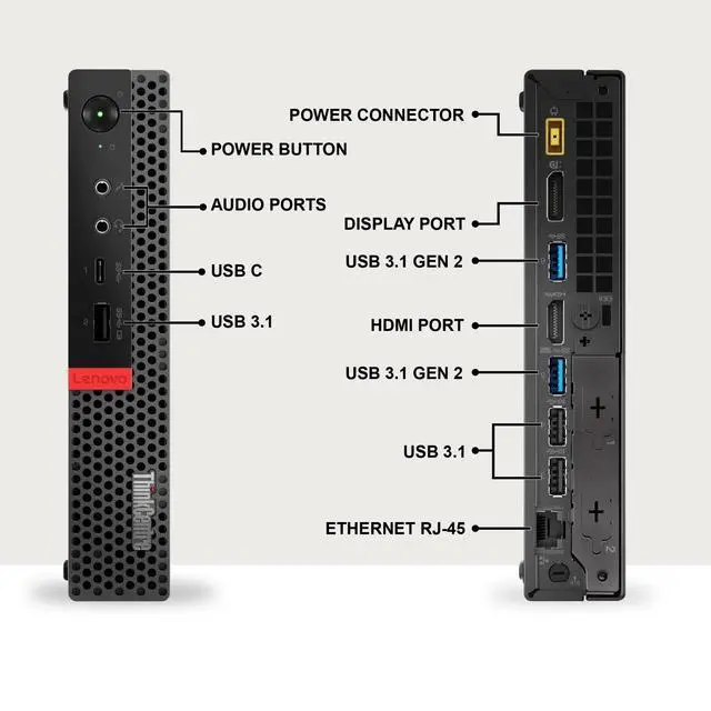 Alt view image 2 of 7 - Lenovo ThinkCenter M720q Desktop Mini PC | Intel Core i5-8500T | 16GB DDR4 RAM | 256GB SSD | Windows 11 Pro | WiFi | RGB Keyboard & Mouse | RGB Soundbar | Intel UHD Graphics 630 | Tiny Desktop PC