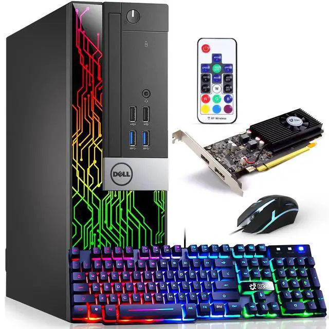 Main image of Dell RGB Gaming Desktop PC | Intel Core i5-6500 | 16GB DDR4 RAM | 256GB SSD + 500GB HDD | Windows 11 Pro | RGB Keyboard & Mouse | NVIDIA GeForce GT 1030 | Gaming Computer (Refurbished)