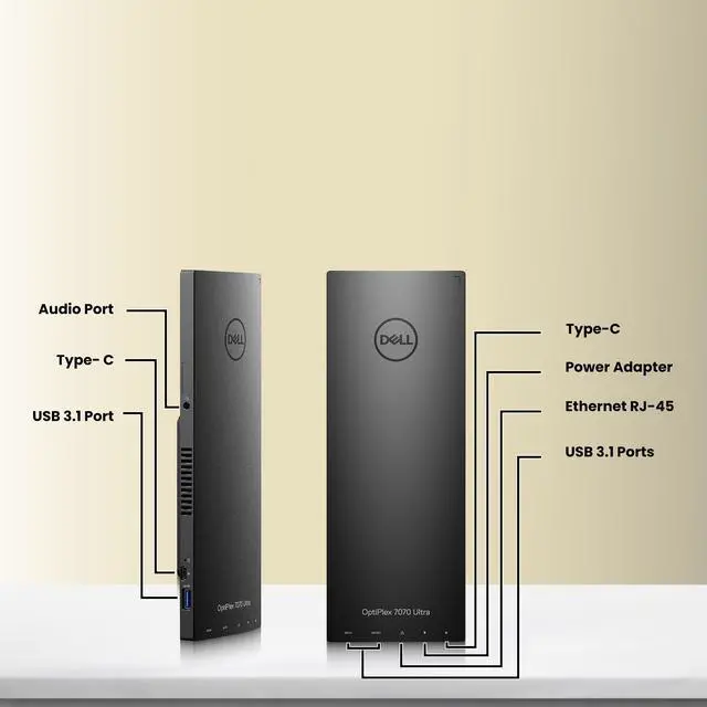 Alt view image 2 of 4 - Dell Optiplex 7070 Ultra Desktop PC | Intel Core i5-8265U | 16GB DDR4 RAM | 256GB SSD | Windows 11 Pro | Wi-Fi Adapter | Wireless Keyboard & Mouse | Intel UHD Graphics 620 | Desktop Computer