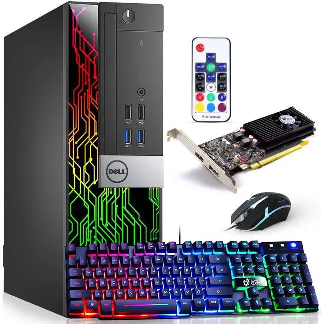 Main image of Dell RGB Gaming Desktop PC | Intel Core i7-6700 | 16GB DDR4 RAM | 256GB SSD + 500GB HDD | Windows 11 Pro | RGB Keyboard & Mouse | WiFi | NVIDIA GeForce GT 1030 | Gaming PC (Refurbished)