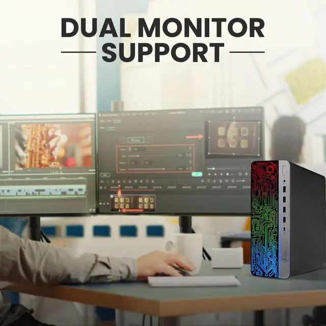 Alt view image 4 of 5 - HP G3 RGB Gaming Desktop PC | Intel Core i5-6500 | 16GB DDR4 RAM | 256GB SSD + 500GB HDD | Windows 11 Pro | RGB Keyboard & Mouse | WiFi | NVIDIA GeForce GTX 1050Ti | Gaming PC (Refurbished)