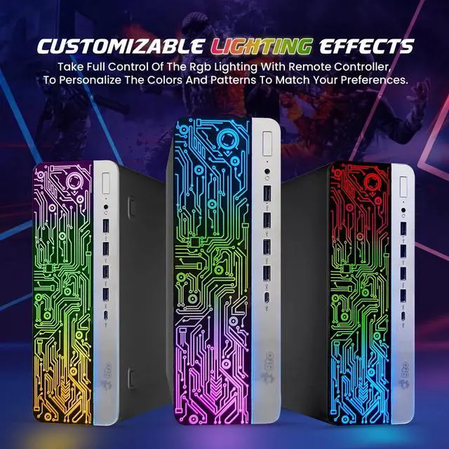 Alt view image 3 of 5 - HP G3 RGB Gaming Desktop PC | Intel Core i5-6500 | 16GB DDR4 RAM | 512GB SSD | Windows 11 Pro | RGB Keyboard & Mouse | 24 Inch LED Monitor | WiFi | NVIDIA GT 1030 | Gaming PC (Refurbished)