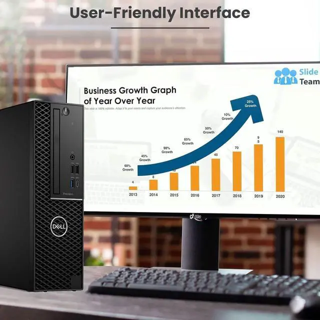 Alt view image 6 of 6 - Dell Precision 3450 Desktop PC | Intel Core i7-11700 | 8GB DDR4 RAM | 128GB SSD + 500GB HDD | Windows 11 Pro | Wi-Fi | Keyboard & Mouse | Intel UHD Graphics 750 | Desktop Computer (Refurbished)