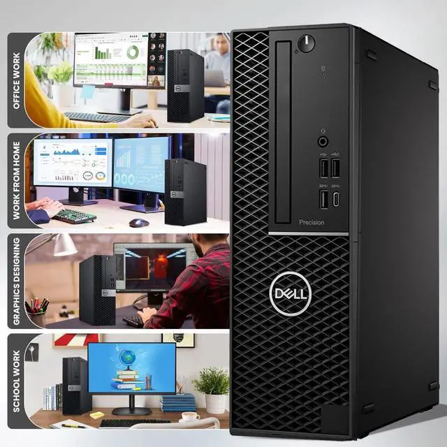 Alt view image 4 of 6 - Dell Precision 3450 Desktop PC | Intel Core i7-11700 | 8GB DDR4 RAM | 128GB SSD + 500GB HDD | Windows 11 Pro | Wi-Fi | Keyboard & Mouse | Intel UHD Graphics 750 | Desktop Computer (Refurbished)
