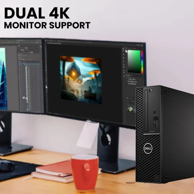 Alt view image 3 of 6 - Dell Precision 3450 Desktop PC | Intel Core i7-11700 | 16GB DDR4 RAM | 256GB SSD | Windows 11 Pro | Built-in Wi-Fi | Wireless Keyboard & Mouse | Intel UHD Graphics 750 | Desktop Computer (Refurbished)