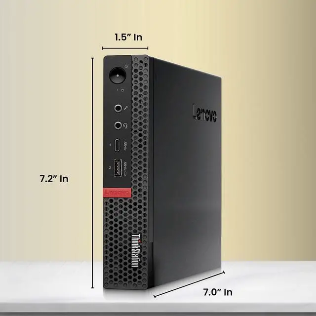 Alt view image 3 of 5 - Lenovo ThinkStation P330 Tiny PC | Intel Core i7-8700T | 8GB DDR4 RAM | 256GB SSD | Windows 11 Pro | WiFi | Keyboard & Mouse | NVIDIA Quadro P620 | 24 Inch LED Monitor | Mini Computer