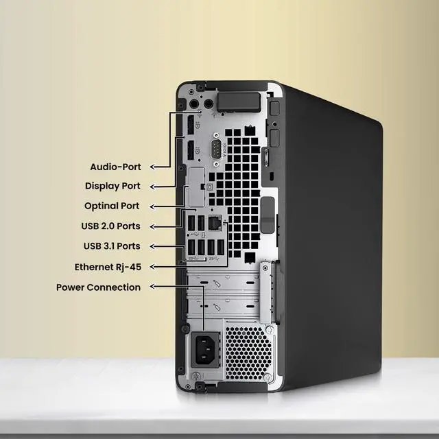 Alt view image 2 of 6 - HP 600 G5 Desktop PC | Intel Core i5-9500 | 8GB RAM | 128GB SSD + 500GB HDD | Windows 11 Pro | Wi-Fi | Keyboard & Mouse | Intel UHD Graphics 630 | Home and Office | Refurbished Computers