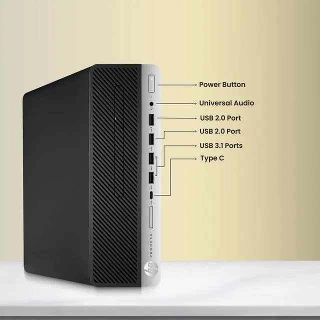 Alt view image 3 of 6 - HP 600 G5 Desktop PC | Intel Core i5-9500 | 8GB RAM | 128GB SSD + 500GB HDD | Windows 11 Pro | Wi-Fi | Keyboard & Mouse | Intel UHD Graphics 630 | Home and Office | Refurbished Computers