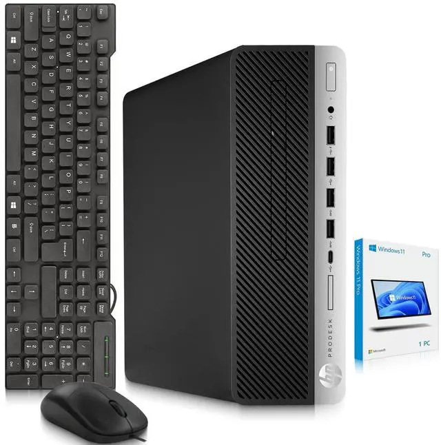 Main image of HP 600 G5 Desktop PC | Intel Core i5-9500 | 8GB RAM | 128GB SSD + 500GB HDD | Windows 11 Pro | Wi-Fi | Keyboard & Mouse | Intel UHD Graphics 630 | Home and Office | Refurbished Computers