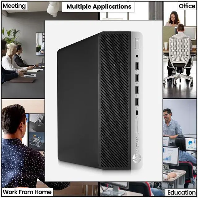 Alt view image 6 of 6 - HP 600 G5 Desktop PC | Intel Core i5-9500 | 8GB RAM | 256GB SSD | Windows 11 Pro | Wi-Fi | Keyboard & Mouse | Intel UHD Graphics 630 | Home and Office | 24 Inch LED Monitor | Refurbished Computers