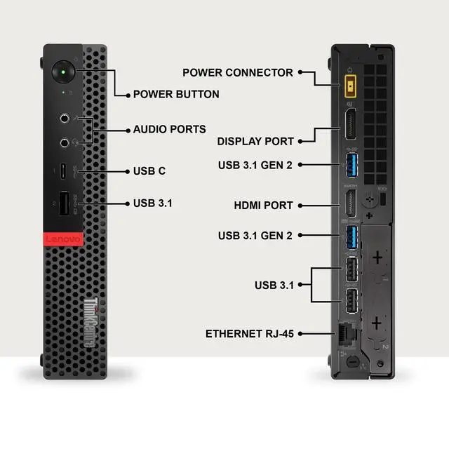 Alt view image 2 of 5 - Lenovo M920 Desktop Mini PC, Intel Core i7-8th Gen, 8GB RAM, 256GB SSD, Wi-Fi, Wireless Keyboard and Mouse, Intel UHD Graphics 630, Windows 11 Pro, Offices and Casual Computing, Tiny PC (Renewed)