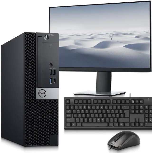 Main image of Dell OptiPlex 7050 Desktop PC| Intel Core i7-6700 | 8GB DDR4 RAM | 256GB SSD | Intel HD Graphics 530 | Windows 11 Pro | Built-in Wi-Fi | Keyboard & Mouse | 24 Inch LED Monitor | Refurbished PC