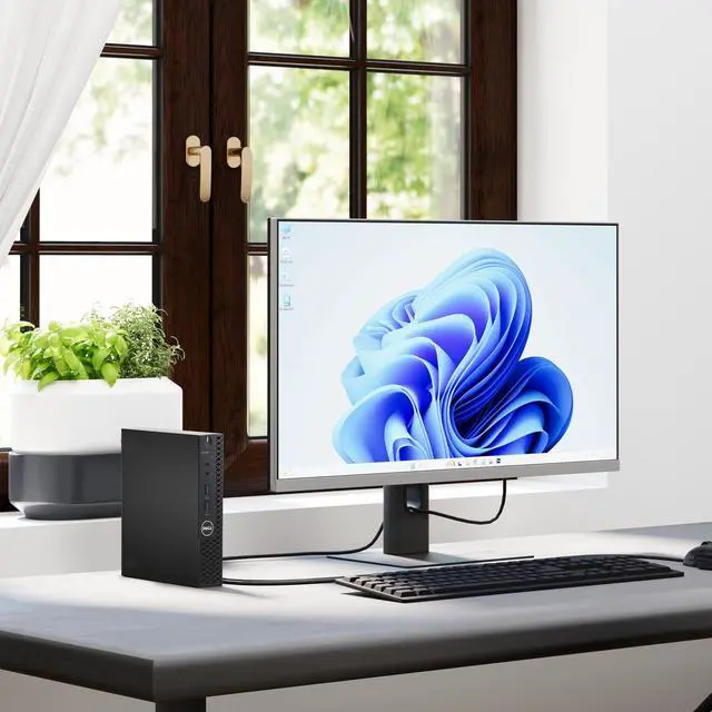 Alt view image 4 of 6 - DELL 3050 Desktop Mini PC, Intel Core i5-7500T, 16GB DDR4 RAM, 128GB SSD, Wi-Fi, Keyboard and Mouse, Intel HD Graphics 630, Windows 11 Pro, 24 Inch LED Monitor, Micro PC (Renewed)