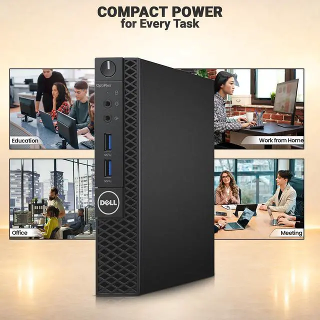 Alt view image 6 of 6 - DELL 3050 Desktop Mini PC, Intel Core i5-7500T, 16GB DDR4 RAM, 128GB SSD, Wi-Fi, Keyboard and Mouse, Intel HD Graphics 630, Windows 11 Pro, 24 Inch LED Monitor, Micro PC (Renewed)