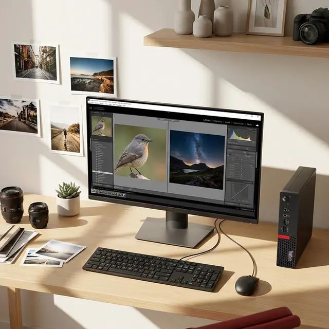 Alt view image 4 of 5 - Lenovo M710q Mini Desktop PC, Intel Core i5-7th Gen, 32GB DDR4 RAM,512GB SSD, Built-in Wi-Fi, Wired Keyboard & Mouse, Windows 11 Pro, Desktop Mini PC (Renewed)