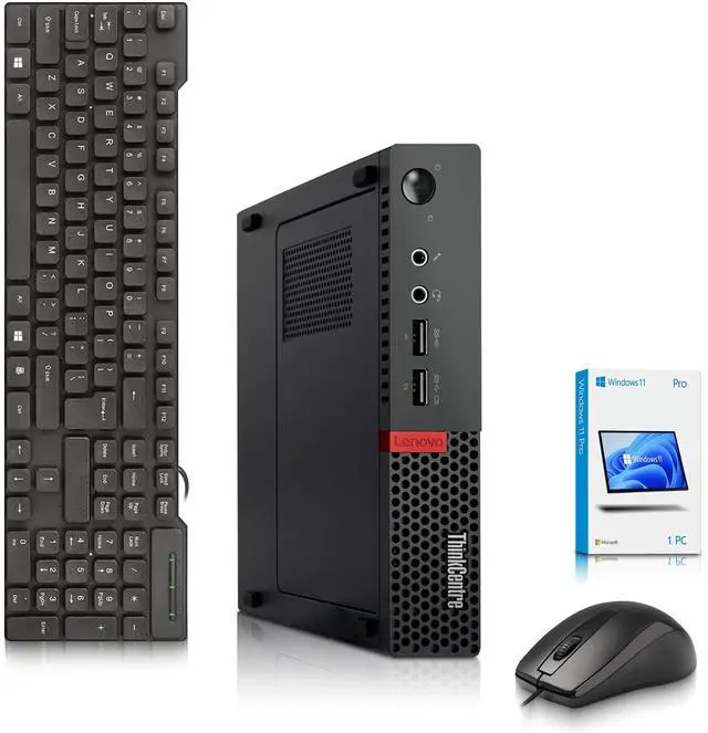 Main image of Lenovo M710q Mini Desktop PC, Intel Core i5-7th Gen, 32GB DDR4 RAM,512GB SSD, Built-in Wi-Fi, Wired Keyboard & Mouse, Windows 11 Pro, Desktop Mini PC (Renewed)