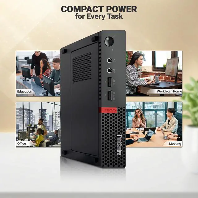 Alt view image 5 of 5 - Lenovo M710q Mini Desktop PC, Intel Core i5-7th Gen, 32GB DDR4 RAM,512GB SSD, Built-in Wi-Fi, Wired Keyboard & Mouse, Windows 11 Pro, Desktop Mini PC (Renewed)