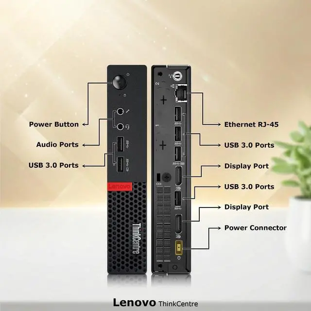 Alt view image 2 of 5 - Lenovo M710q Mini Desktop PC, Intel Core i5-7th Gen, 32GB DDR4 RAM,512GB SSD, Built-in Wi-Fi, Wired Keyboard & Mouse, Windows 11 Pro, Desktop Mini PC (Renewed)