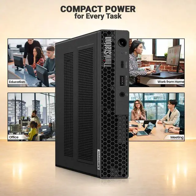 Alt view image 5 of 5 - Lenovo P340 Desktop Mini PC, Intel Core i5-10th, 16GB DDR4 RAM, 128GB SSD, WIFI, Wireless Keyboard and Mouse, NVIDIA Quadro P620 GPU, Windows 11 Pro, Offices and Casual Computing, Desktop PC (Renewed)