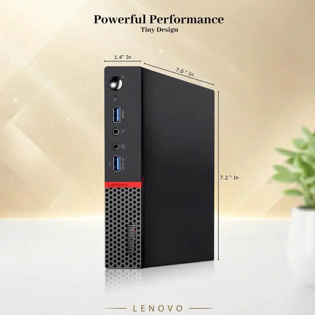 Alt view image 3 of 5 - Lenovo M700 Desktop Mini PC, Intel Core i5-6th, 8GB DDR4 RAM, 1TB SSD, Wi-Fi, Wireless Keyboard and Mouse, Windows 11 Pro, Offices and Casual Computing, Desktop PC (Renewed)