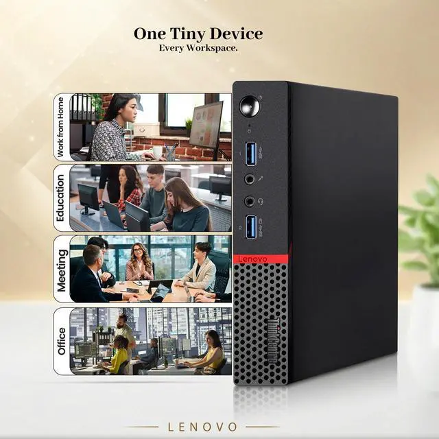 Alt view image 5 of 5 - Lenovo M700 Desktop Mini PC, Intel Core i5-6th, 8GB DDR4 RAM, 1TB SSD, Wi-Fi, Wireless Keyboard and Mouse, Windows 11 Pro, Offices and Casual Computing, Desktop PC (Renewed)