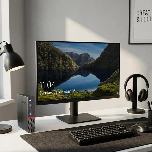 Alt view image 4 of 5 - Lenovo M700 Desktop Mini PC, Intel Core i5-6th, 8GB DDR4 RAM, 1TB SSD, Wi-Fi, Wireless Keyboard and Mouse, Windows 11 Pro, Offices and Casual Computing, Desktop PC (Renewed)