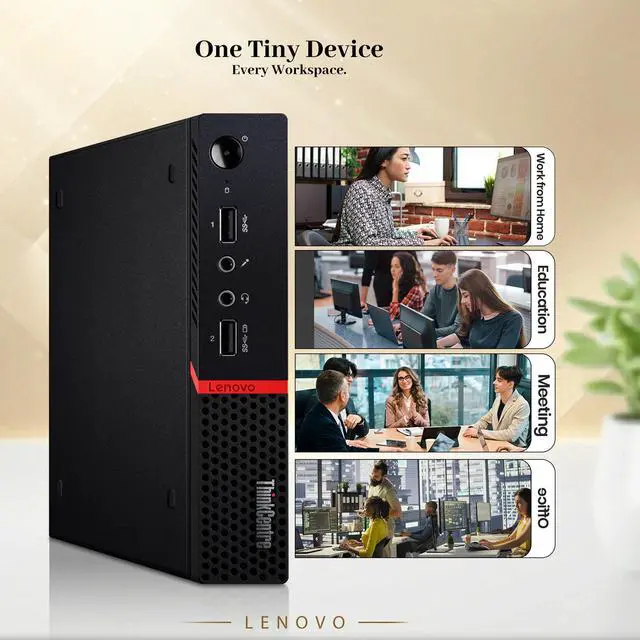 Alt view image 5 of 5 - Lenovo M715q Desktop Mini PC, AMD PRO A12-9800E, 8GB DDR4 RAM, 512GB SSD, Wi-Fi, Wireless Keyboard and Mouse, AMD Radeon R7 Graphics, Windows 11 Pro, Offices and Casual Computing, Tiny PC (Renewed)