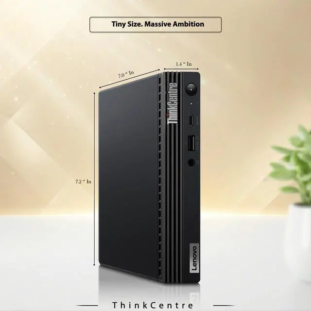 Alt view image 3 of 5 - Lenovo M70q Mini Desktop Computer PC, Intel Core i3-10th 3.00GHz, 16GB DDR4 RAM, 512GB SSD, 24 Inch LED Monitor, HDMI, Display Port, Wi-Fi, Wireless Keyboard & Mouse, Windows 11 Pro (Renewed)