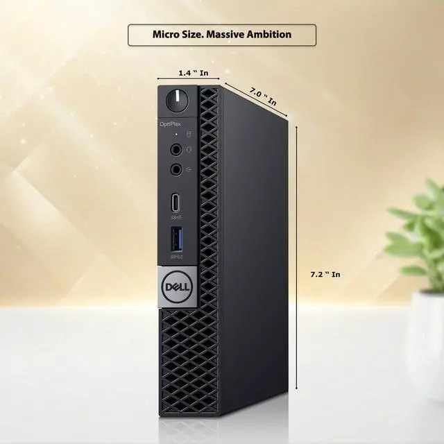 Alt view image 3 of 5 - Dell Optiplex 7060 Business Desktop Micro PC, Intel Core i5-8500T 2.10GHz, 16GB DDR4 RAM, 128GB SSD, 24 Inch LED Monitor, Intel UHD Graphics 630, Wi-Fi, Keyboard and Mouse, Display Ports, Windows 11 P