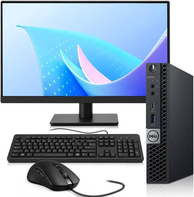 Main image of Dell Optiplex 7060 Business Desktop Micro PC, Intel Core i5-8500T 2.10GHz, 16GB DDR4 RAM, 128GB SSD, 24 Inch LED Monitor, Intel UHD Graphics 630, Wi-Fi, Keyboard and Mouse, Display Ports, Windows 11 P