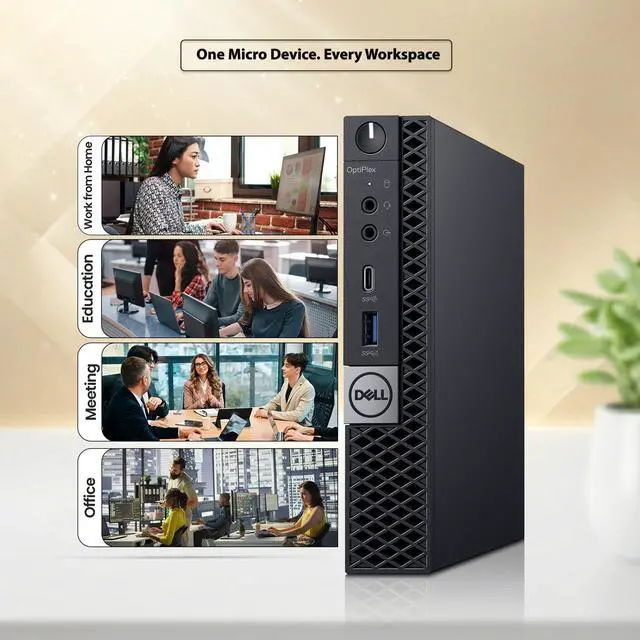 Alt view image 5 of 5 - Dell Optiplex 7060 Business Desktop Micro PC, Intel Core i5-8500T 2.10GHz, 16GB DDR4 RAM, 128GB SSD, 24 Inch LED Monitor, Intel UHD Graphics 630, Wi-Fi, Keyboard and Mouse, Display Ports, Windows 11 P