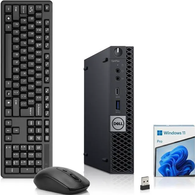 Main image of Dell OptiPlex 7060 Business Desktop Micro PC, Intel Core i5-8500T 2.10GHz, 8GB DDR4 RAM, 128GB SSD, Intel UHD Graphics 630, Built-in Wi-Fi, Wireless Keyboard and Mouse, Display Ports, Windows 11 Pro