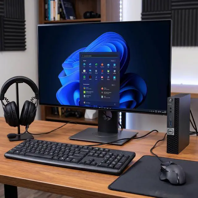 Alt view image 4 of 5 - Dell Optiplex 7060 Business Desktop Micro PC, Intel Core i5-8500T 2.10GHz, 16GB DDR4 RAM, 128GB SSD, 24 Inch LED Monitor, Intel UHD Graphics 630, Wi-Fi, Keyboard and Mouse, Display Ports, Windows 11 P