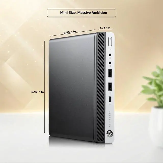Alt view image 3 of 5 - HP Elitedesk 800 G5 Mini Business Desktop Computer PC, Intel Core i7-9700T 2.00GHz, 12MB Smart Cache, 8GB DDR4 RAM, 128GB SSD, Display Port, Built-in WiFi, Keyboard & Mouse, Windows 11 Pro (Renewed)