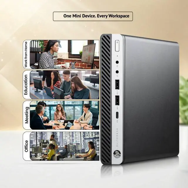 Alt view image 5 of 5 - HP Elitedesk 800 G5 Mini Business Desktop Computer PC, Intel Core i7-9700T 2.00GHz, 12MB Smart Cache, 8GB DDR4 RAM, 128GB SSD, Display Port, Built-in WiFi, Keyboard & Mouse, Windows 11 Pro (Renewed)