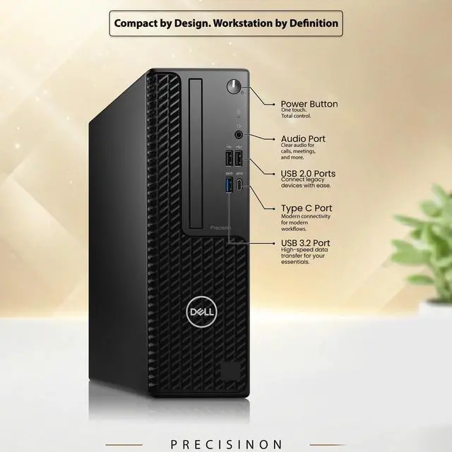 Alt view image 2 of 6 - Dell Precision 3440 Business Desktop Computer PC, Intel Core i5-10500 3.10GHz, 12MB Smart Cache, 16GB DDR4 RAM, 512GB SSD, Display Port, Built-in Wi-Fi, Wireless Keyboard & Mouse, Window 11 Pro