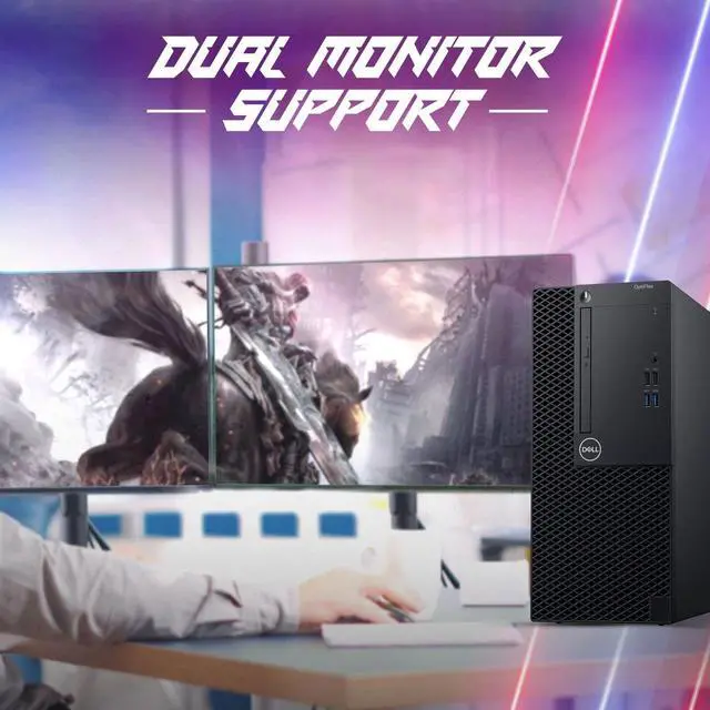 Alt view image 3 of 6 - Dell Gaming Desktop Computer Tower PC, Intel Core i5-8500 3.00GHz,16GB DDR4 RAM, 256GB SSD, 24 LED Monitor, NVIDIA GeForce GTX 1050Ti, Display Port, HDMI, WiFi, RGB Keyboard & Mouse, Windows 11 Pro