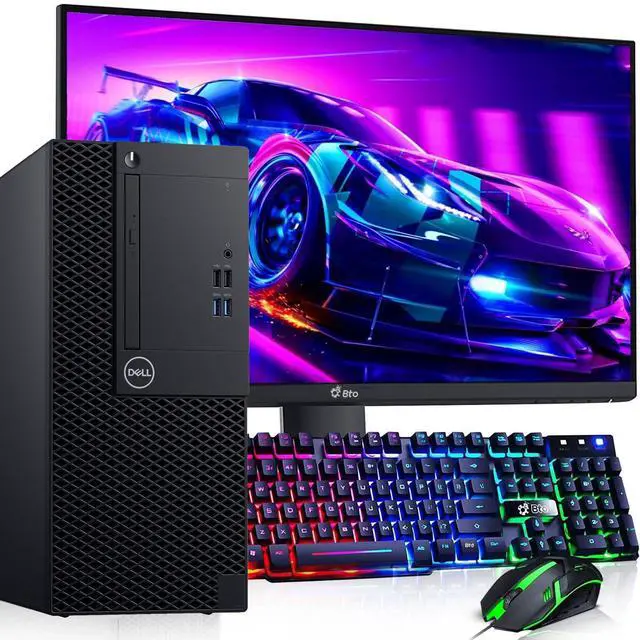 Main image of Dell Gaming Desktop Computer Tower PC, Intel Core i5-8500 3.00GHz,16GB DDR4 RAM, 512GB SSD, 24 LED Monitor, NVIDIA GeForce GTX 1050Ti, Display Port, HDMI, WiFi, RGB Keyboard & Mouse, Windows 11 Pro