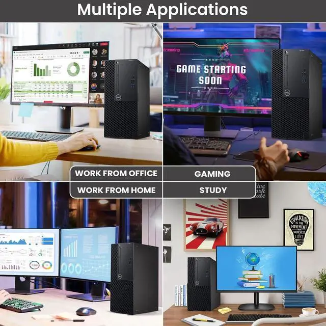 Alt view image 6 of 6 - Dell Gaming Desktop Computer Tower PC, Intel Core i5-8500 3.00GHz, 9MB Smart Cache, 16GB DDR4 RAM, 512GB SSD, NVIDIA GeForce GTX 1050Ti, Display Port, HDMI, WiFi, RGB Keyboard & Mouse, Windows 11 Pro