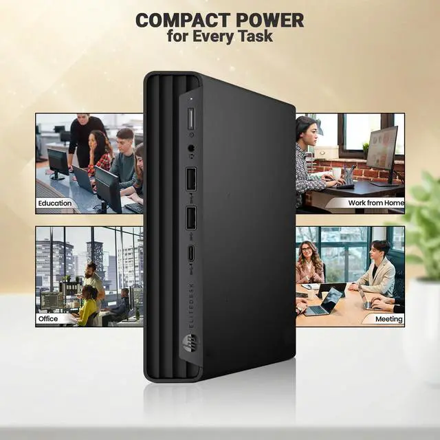 Alt view image 6 of 6 - HP EliteDesk 800 G6 Tiny Mini Desktop Business Computer PC, Intel Core i7-10700T 2.00GHz, 32GB DDR4 RAM, 512GB SSD, Intel UHD Graphics 630, DisplayPort, Wireless Keyboard and Mouse, Wi-Fi, Window 11
