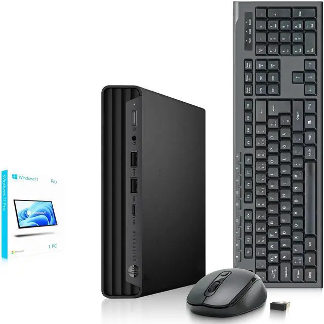 Main image of HP EliteDesk 800 G6 Tiny Mini Desktop Business Computer PC, Intel Core i7-10700T 2.00GHz, 32GB DDR4 RAM, 512GB SSD, Intel UHD Graphics 630, DisplayPort, Wireless Keyboard and Mouse, Wi-Fi, Window 11