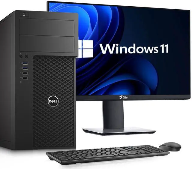 Main image of DELL Precision 3620 Desktop Tower Computer PC, Intel Core i5-6500 6th Gen Upto 3.60GHz, 6MB Cache, 8GB DDR4 RAM, 256GB SSD, 24 Inch LED Monitor, Wireless Keyboard and Mouse, Wi-Fi, Windows 11 Pro